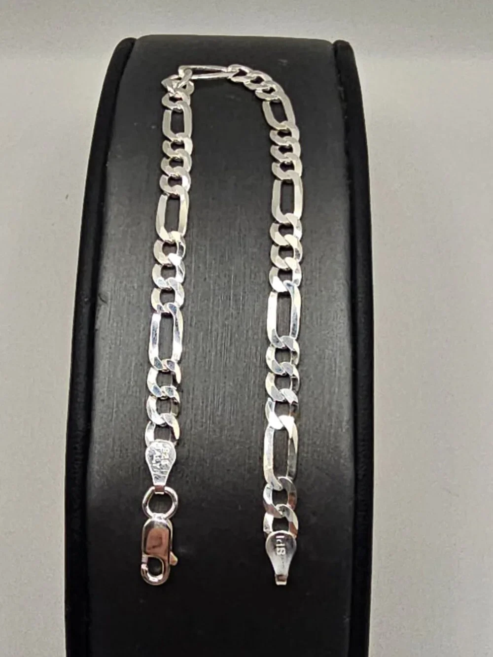 Sterling Silver 925 High Polish Figaro Bracelet 5mm 8 inches